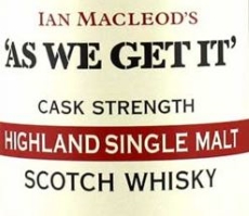 'As We Get It' Highland Single Malt (67.9) Label NEW