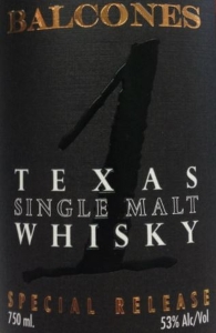 Balcones 1 Texas Single Malt Whisky Special Release Label (2016-01-05)