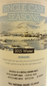 Bowmore 2001 ‘Single Cask Seasons – Winter 2015′ (SV for Kirsch Import) Label 2