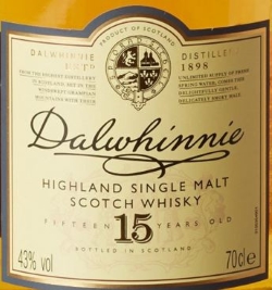 Dalwhinnie 15 Years Old Label