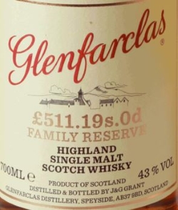 Glenfarclas £511.19s.0d Family Reserve Label 3