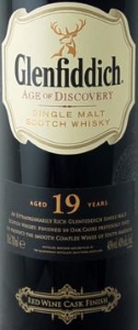 Glenfiddich 19 Years Old 'Age of Discovery' Red Wine Label NEW