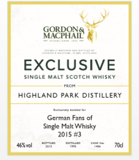 Highland Park 1995-2015 GM Label