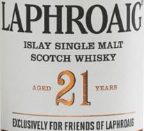 Laphroaig 21 Years Old Label