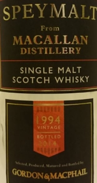 Macallan Speymalt 1994 (Gordon & MacPhail) Label 2