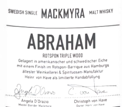Mackmyra Abraham Rotspon Triple Wood Label 2