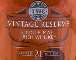 Teeling 21 Years Old Silver Bottling Label NEW